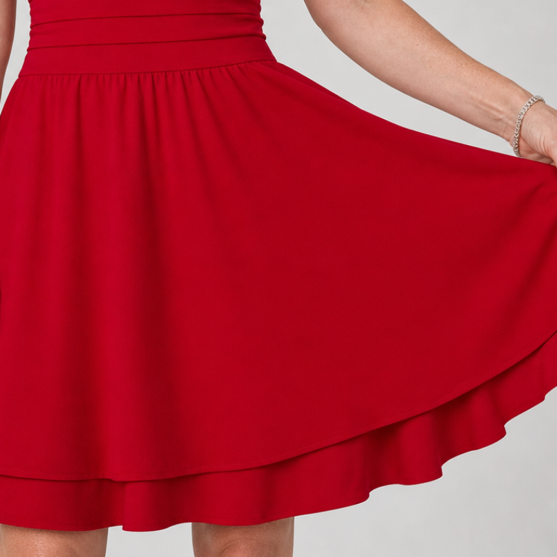 Tamsinlyn | Sleeveless Square Neck Flared Skirt Mini Dress