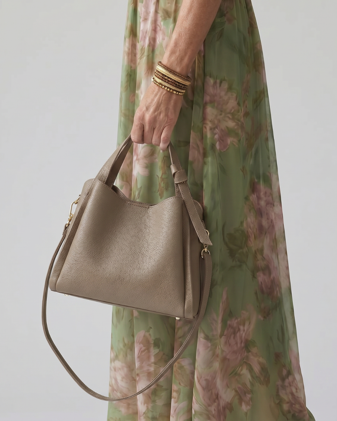 Halette | Pebbled Leather Shoulder Crossbody Bag