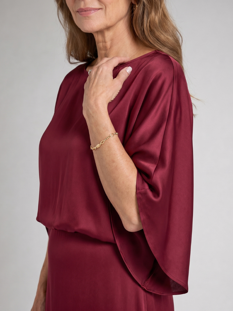 Dorine | Draped Overlay Midi Dress
