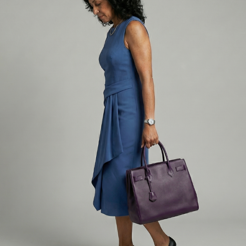 Esmenia | Asymmetric Drape Midi Dress