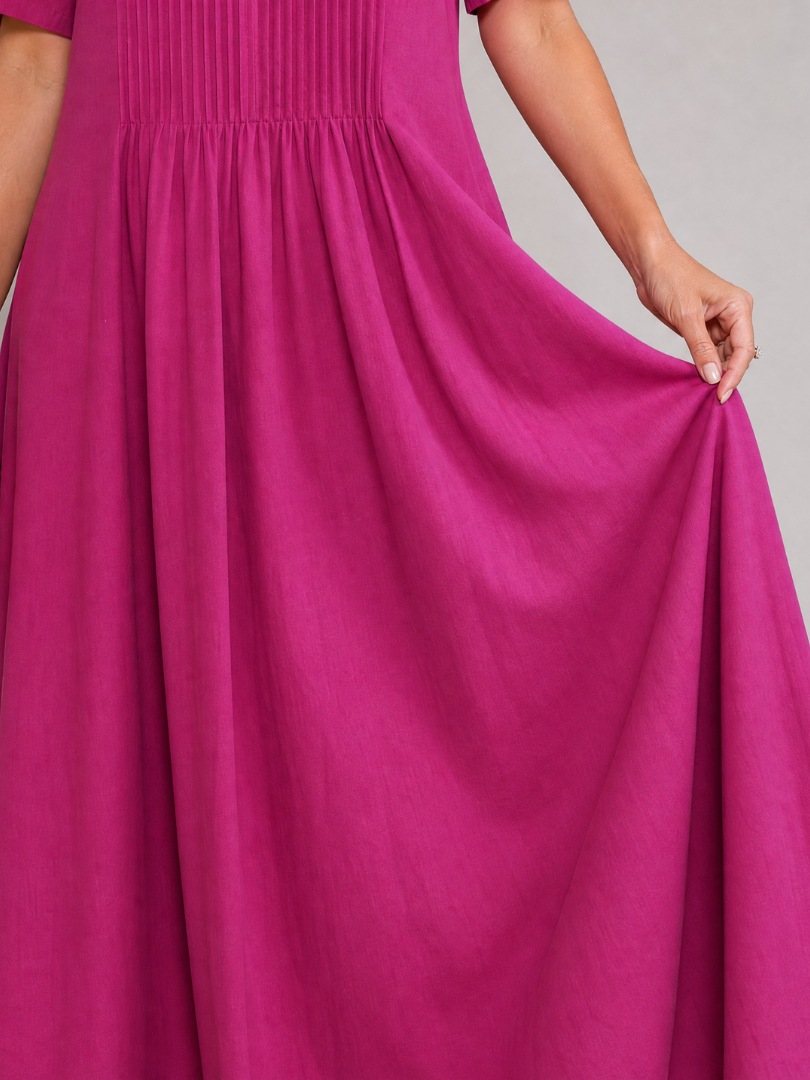 Casrina | Pleated V Neck Midi Dress