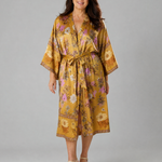 Fiossa | Floral Satin Wrap Lounge Robe