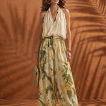 Mirandra | Halter Neck Blouse Floral Wide Leg Set