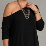 Mildra | One Shoulder Side Slit Flowing Midi Dress