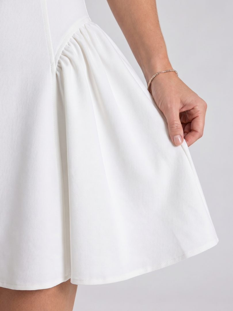 Milrose | Sleeveless Structured Flared Skirt Mini Dress
