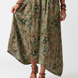 Wrennavia | Button Front Embroidered Oversized Pocket Midi Dress