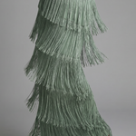 Milbeth | Long Sleeve Soft Fringe Skirt Midi Dress