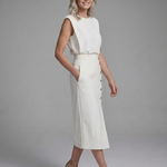 Camlette | Cap Sleeve Asymmetric Midi Dress