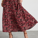 Tesdra | High Neck Floral Tiered Midi Dress
