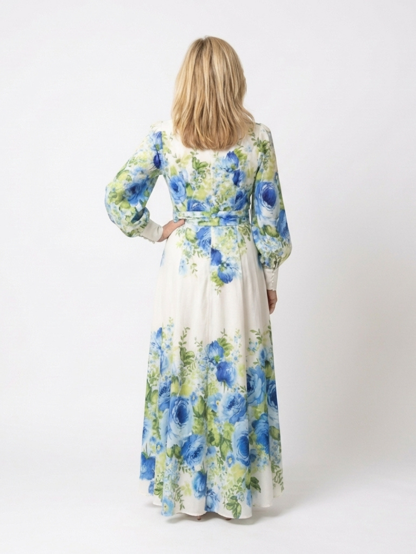 Liorandra | Long Sleeve Floral Button Front Maxi Dress