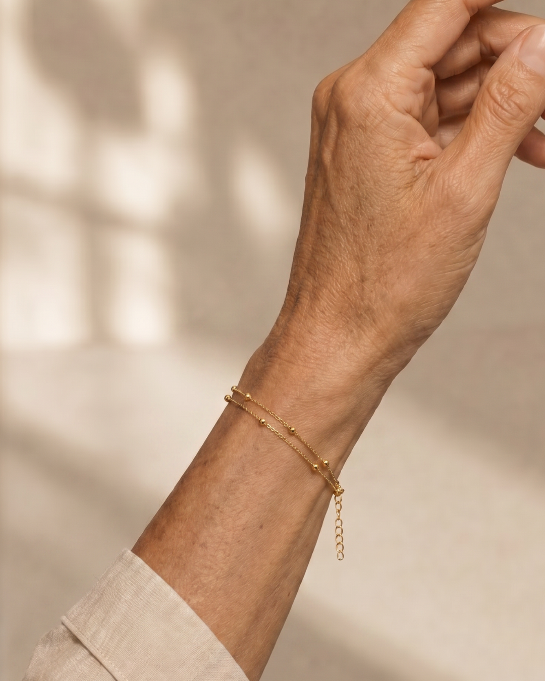 Renlia | Beaded Double Chain Anklet