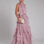 Tamsinmae | Halter Neck Ruffle Tiered Maxi Dress
