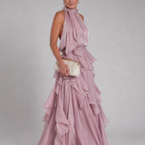 Tamsinmae | Halter Neck Ruffle Tiered Maxi Dress