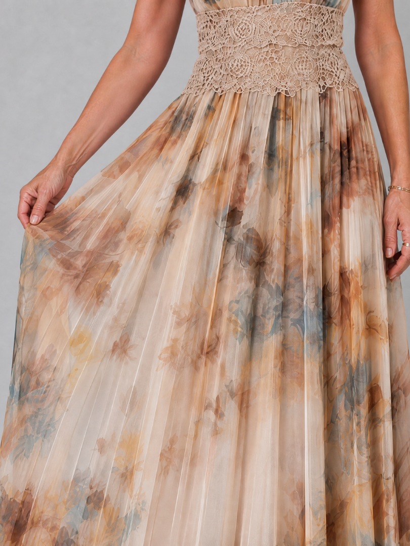 Callawynne | Halter Neck Lace Waist Maxi Dress