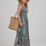 Wila | Sleeveless Paisley Print Midi Dress