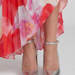 Elivia | Metallic Pointed Toe Ankle Strap Pumps
