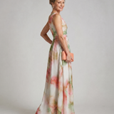 Linnla | Watercolor One Shoulder Flowing Maxi Dress