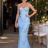 Talialette | Spaghetti Strap Corset Bodice Maxi Dress