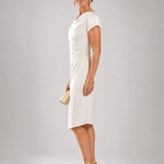 Elila | Draped Cap Sleeve Midi Dress