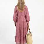 Celwyn | Geometric Print Long Sleeve Midi Dress