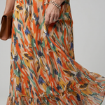 Marwyn | Spaghetti Strap Abstract Print Midi Dress