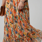 Marwyn | Spaghetti Strap Abstract Print Midi Dress