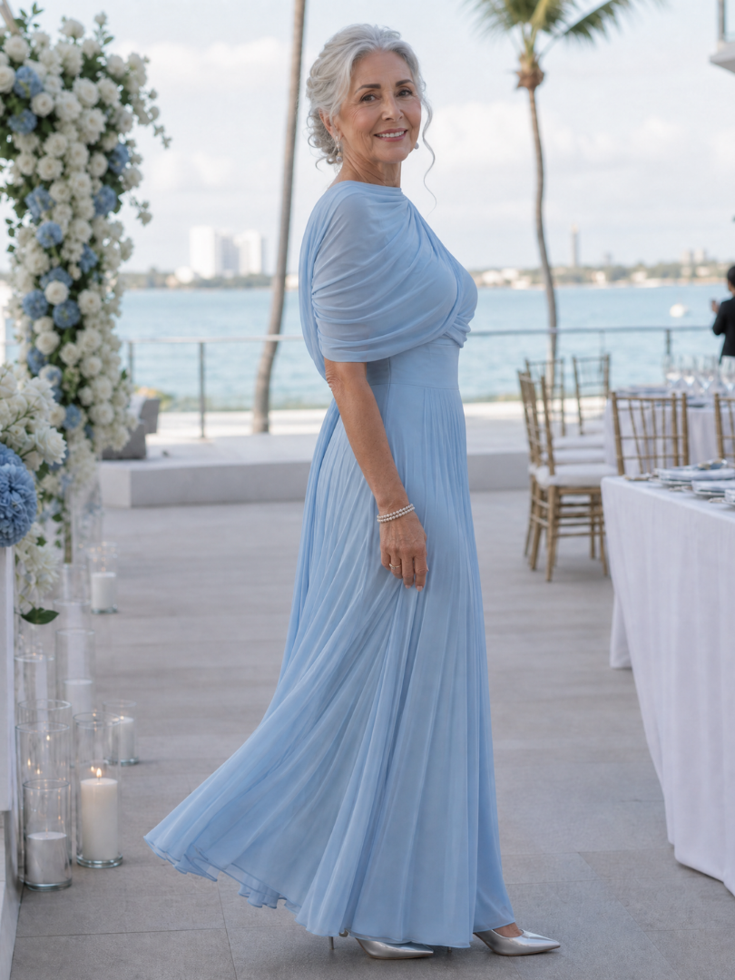 Larnia | One Shoulder Draped Bodice Maxi Dress