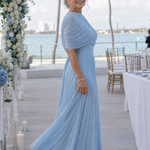 Larnia | One Shoulder Draped Bodice Maxi Dress