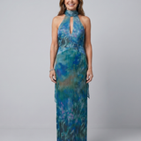 Marndra | Keyhole Halter Sleeveless Maxi Dress