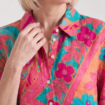Lilamae | Printed Button Front Collared Midi Dress