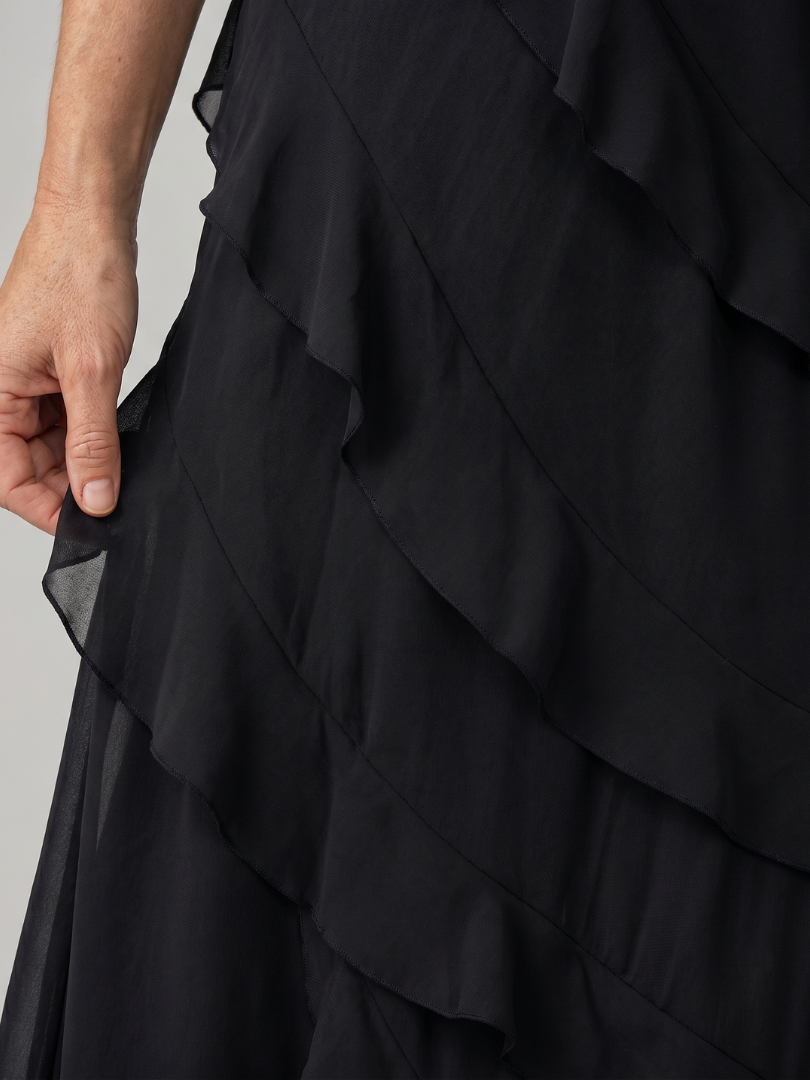 Wilda | Spaghetti Strap Layered Ruffle Detail Maxi Dress