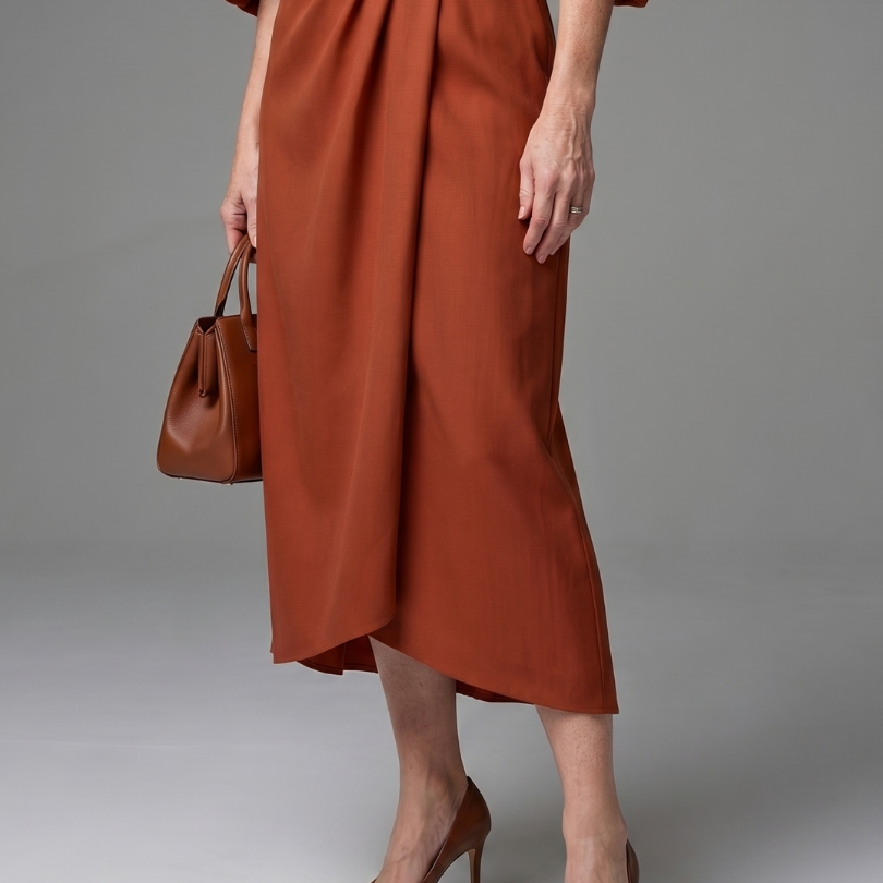 Dorsette | Sculpted Waist Panel Midi Dress