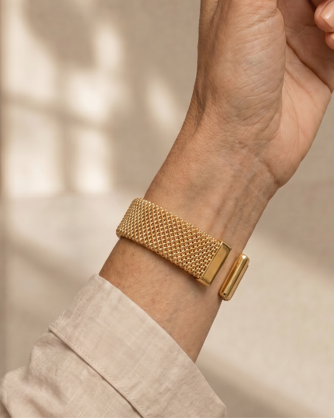 Serwyn | Woven Mesh Open Cuff Bracelet