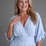 Persia | Draped V Neck Wide Leg Relaxed Jumpsuit