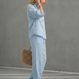 Frebeth | Button Front Relaxed Tunic Trouser Set