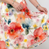 Linnlyn | Floral Print Short Sleeve V Neck Midi Dress