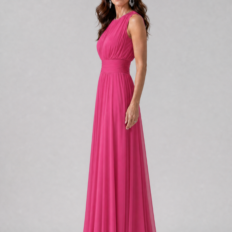 Hiladra | Sleeveless Gathered Waist Midi Dress