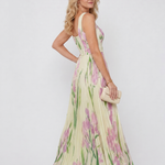 Camwen | Pleated Sleeveless Square Neck Midi Dress