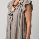 Temrose | Sleeveless Ruffle Trim Midi Dress