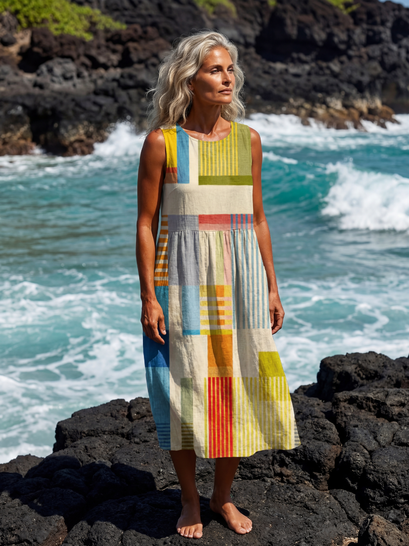 Faemarie | Painted Block Midi Dress