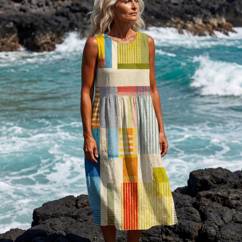 Faemarie | Painted Block Midi Dress