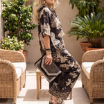 Miradra | Printed Wide Leg Wrap Top Set