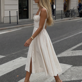 Milmae | Sleeveless Structured Bodice Midi Dress