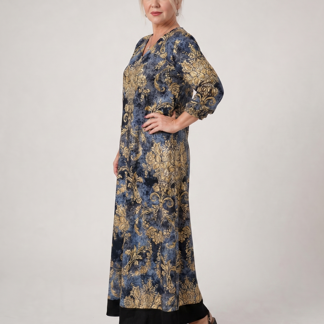 Tesrina | Ornate Floral Print Relaxed Midi Dress