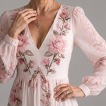 Caldra | Long Sleeve Natural Flow Midi Dress