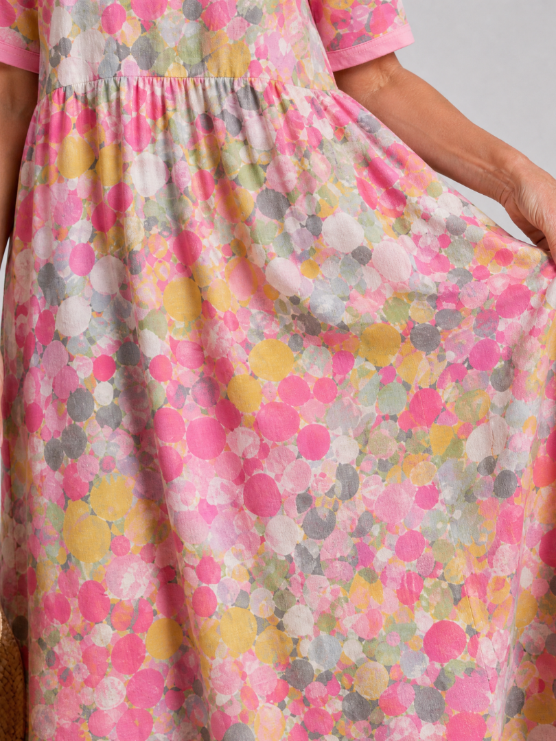 Dalnia | Printed Half Sleeve Midi Dress