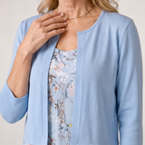 Velna | Floral Print Sleeveless Cropped Jacket Midi Dress