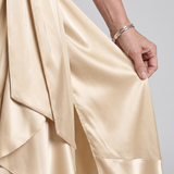 Mirwyn | Halter Neck Wrap Asymmetric Hem Midi Dress