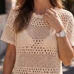 Liania | Open Knit Soft Cover Up Mini Dress