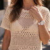 Liania | Open Knit Soft Cover Up Mini Dress